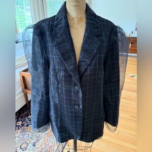 Anthropology Blazer with chiffon overlay